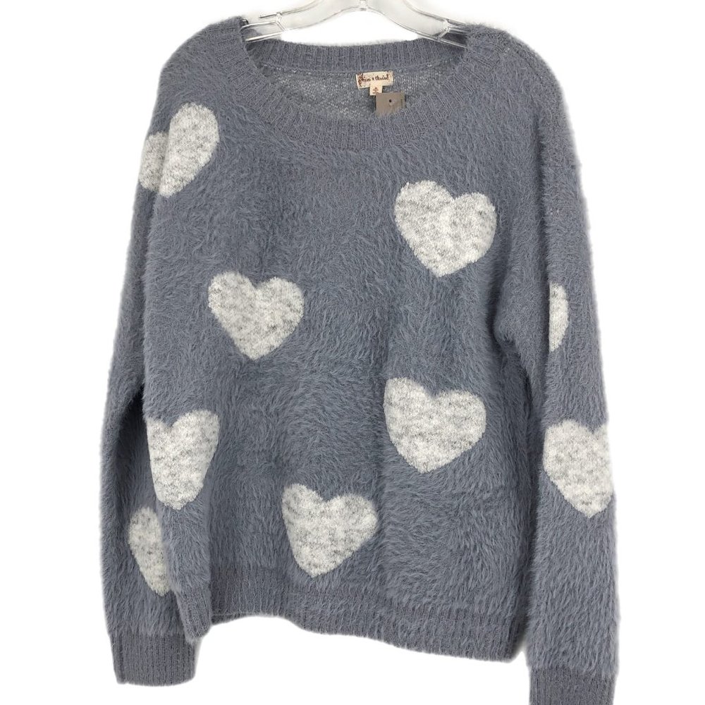 Purple & White Heart Sweater | Perfect for Any Occasion
